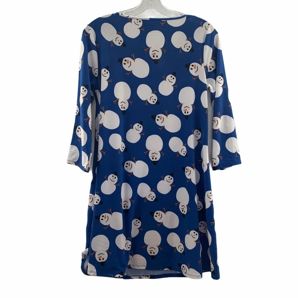 North Pole Trading Co Snowman Print Nightgown S